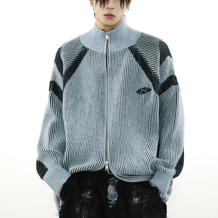 Tntwear® Chunky Striped Knit Cardigan Sweater - tntwear1