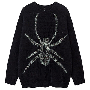 Tntwear® Casual Knitted Sweater Embroidery Spider - tntwear1