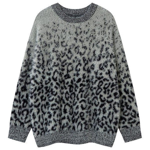 Tntwear® Mohair Knit Sweater Full Leopard - tntwear1