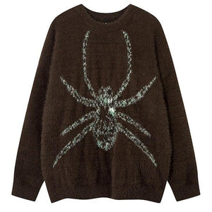 Tntwear® Casual Knitted Sweater Embroidery Spider - tntwear1