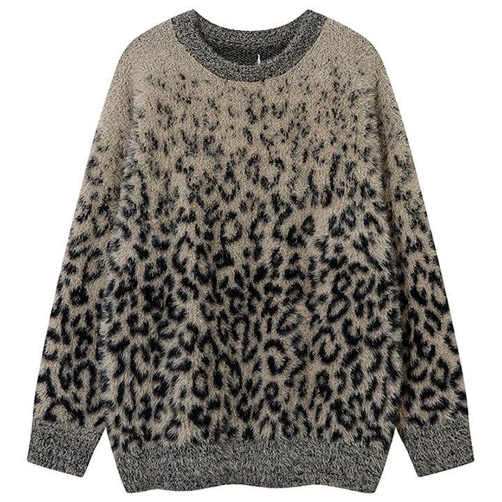 Tntwear® Mohair Knit Sweater Full Leopard - tntwear1