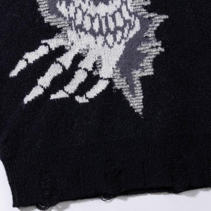 Tntwear® Dark Gothic Sweater Skull and Bone - tntwear1