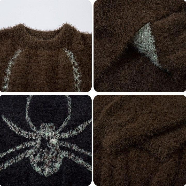 Tntwear® Casual Knitted Sweater Embroidery Spider - tntwear1