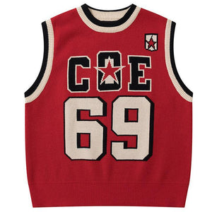 Tntwear® Star Varsity Sweater Vest Number 69 - tntwear1