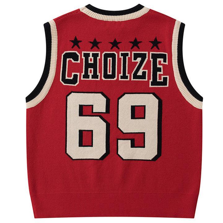 Tntwear® Star Varsity Sweater Vest Number 69 - tntwear1