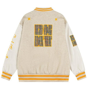 Tntwear® Faux Wool Varsity Jacket Check Patch - tntwear1