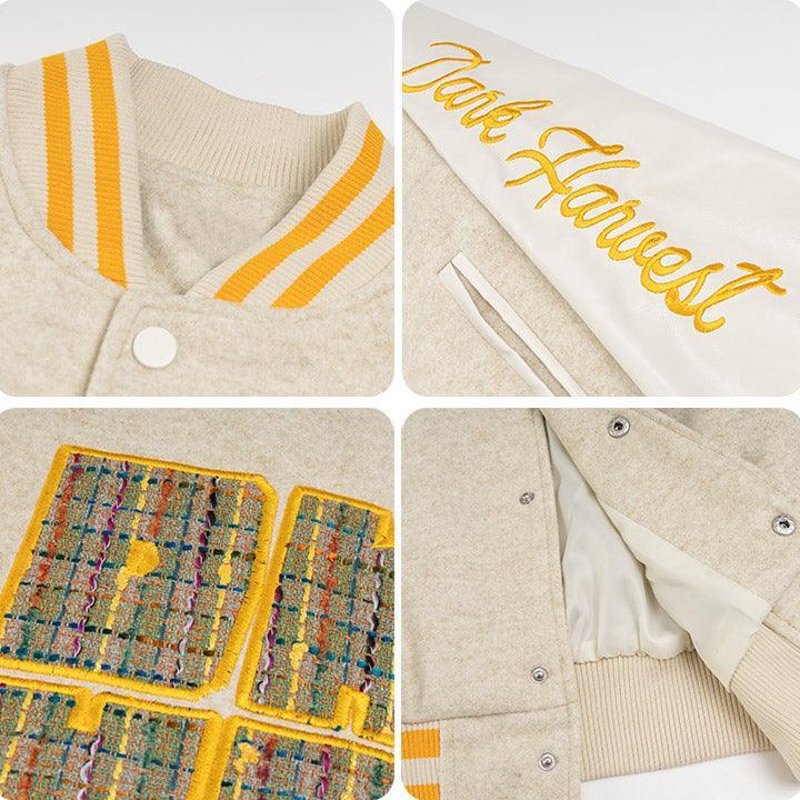Tntwear® Faux Wool Varsity Jacket Check Patch - tntwear1