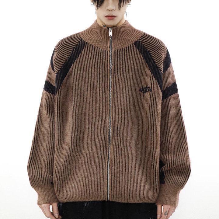 Tntwear® Chunky Striped Knit Cardigan Sweater - tntwear1