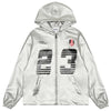 Tntwear® Silver Faux Leather Zipper Hoodie 23 Print - tntwear1